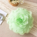 Princess style light green 3D tulle flower throw pillow case on a knit blanket - 52*52cm / Jade Green Tulle (No Core)