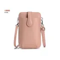 Mini sac bandoulière rose en cuir PU pour téléphone avec détails en métal argenté - Rose