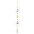 Golden sun crystal suncatcher with moon and star pendants for window decoration - Model SY-01