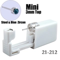 Sterile disposable ear piercing tool with 3mm blue zircon and 316L stainless steel stud - 3mm Steel & Blue Zircon