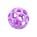 Hollow purple TPR rubber dog toy ball with a nested inner bell ball for pets - Light Purple with Bell
