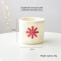Mini falda para árbol de Navidad 12cm de fieltro blanco con bordado de copo de nieve - Blanco