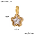 Golden star pendant with zircon inlay for jewelry making measures 1.5 cm by 0.8 cm - BP48760B2A0-White Star Pendant
