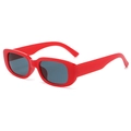 Occhiali da sole cat eye rossi alla moda con montatura ovale e lenti scure retro - Montatura Rossa Nera