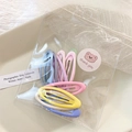Set of colorful Y2K macaron star hair clips in cute bear-head gift packaging - 10pcs Candy Color Oval Clips