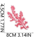 Pink coral embroidery patch with size measurements 8x4.5cm for clothing decoration - Coral Style (No.3)
