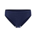 Women's pure cotton ribbed panties in navy blue with a breathable mid-waist design - Navy Blue