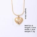 Collana a cuore dorata con lettera D in zirconi su elegante catena a serpente da 50cm - Lettera D