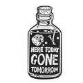 Ghostly potion bottle enamel pin in black and white with gothic lettering - Planet Bone Potion Bottle Style (XZ5966)
