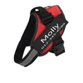 Pettorina per cani K9 regolabile in rosso e nero con strisce riflettenti e toppa personalizzabile - XS / Rosso
