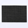 Minimalist black woven PVC table mat with waterproof and heat-resistant texture - New Black