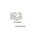 Minimalist double-layer woven silver titanium steel ring with adjustable open design - TYR0409 / Silver Double-layer Weave