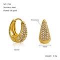 Goldene Edelstahl-Ohrringe mit funkelnden Strasssteinen in eleganter Tropfenform - Mittel (15mm) / Gold