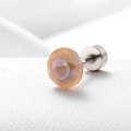 Surgical steel screw-back earring with champagne AB coated sparkling zircon stone - Aurora Orange 6.2MM(A013-29#)