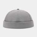 Detalle de textura de gorra docker gris claro de secado rápido con borde enrollado - Ajustable / Gris claro