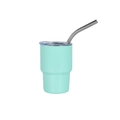 3oz mint green stainless steel tumbler with straw and clear lid for sublimation - Light Blue (conical) / 3oz
