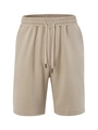 Pantaloncini beige da uomo in maglia a nido d'ape con vita elastica e coulisse regolabile - S / Cachi