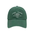 Vintage dark green baseball cap with white 1991 embroidery and distressed brim details - Dark Green