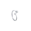 Adjustable silver letter N ring with sparkling cubic zirconia and pave diamonds - Letter N