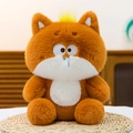 Cute orange and white plush fox toy pillow with yellow hair accent for home decor - Fox / 22cm