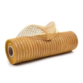 26cm gold decorative deco mesh roll with metallic stripes for Christmas tree and wreath - Vintage Gold Metallic Mesh (9m/Roll)