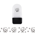 Detail of cartoon animal roller stamp with continuous girl and sun pattern print - Cute Girl
