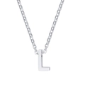 Polished silver letter L pendant necklace with minimalist steel cable chain for women - Letter L / Silver