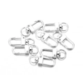 Close-up of polished silver alloy lobster clasps with swivel D-rings for DIY bags - Silver