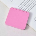 Portable pink square folding makeup mirror with a matte finish for travel - Pink
