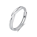 Minimalist S925 sterling silver open ring with adjustable band in polished silver finish - Adjustable Open / Men's Style (FDJZ-170)