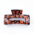 Molla per capelli Halloween in PVC nero con vivaci motivi di zucche arancioni - Zucca