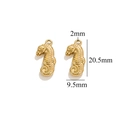 Golden stainless steel seahorse pendant charms with detailed size measurements - Gold Seahorse-513