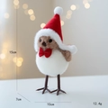 Uccellino decorativo di Natale in peluche con cappello rosso, 15x10x7cm, peso di 12,4g - Stile Papillon Cappello di Natale (Stile A)