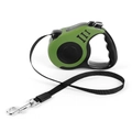 Green and black retractable dog leash with anti-slip handle and durable nylon strap - 3M / Automatic Leash Green