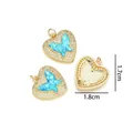 Gold-plated heart butterfly pendant with blue stone inlay and cubic zirconia stones - Heart Butterfly - Peacock Blue Opal