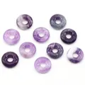 Natural purple amethyst donut pendant beads for DIY jewelry making set of 10 - 18mm Amethyst (Single)