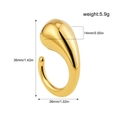 Detailed size specifications for 18K gold-plated knotted water drop ring with dimensions - Gold Waterdrop