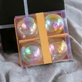 Set di quattro palline di Natale iridescenti da 10cm in plastica in scatola trasparente - Palline Iridescenti da 10cm (Set da 4)