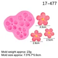 Stampo in silicone a fiore rosa per fondente con tre dimensioni di margherite e misure - 4# Rosa