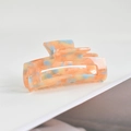 Grande pince à cheveux en acrylique marbré orange bleu accessoire de coiffure élégant femme - Pince Acétate 127