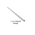 1.2mm internally threaded stainless steel piercing insertion taper tool in silver finish - 1.2mm Internal Thread Straight Rod