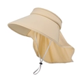 Cappello parasole beige con protezione per il collo e tesa larga per uomo anti-UV - Cachi