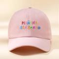 Casquette rose en coton avec broderie colorée Mañana Sera Bonito et motif fleur - Rose