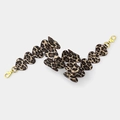Adjustable leopard print heart-shaped handbag replacement strap with gold metal buckles - Apricot Leopard