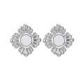 Elegante Ohrstecker aus Silber mit Mesh-Hohlherz und Vintage-Relieftextur für Damen - Silberfarbe (S-E946)