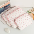 Three-piece set of white quilted laptop sleeves with pink bow patterns in various sizes - 11" / White with Pink Bow