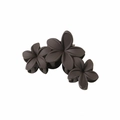 Pinza per capelli marrone scuro opaca con tre fiori in stile vintage retrò - Confezione sfusa / Caffè Scuro Opaco