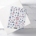 5D stereoscopic Christmas nail stickers TS-231 Blue Christmas with Santa and deer - Blue Christmas (TS-231)