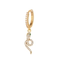 Boucles d'oreilles serpent dorées avec zircons blancs et détails verts en or - EH00745 Or