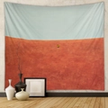 Artistic landscape tapestry with red hills and minimalist sky for modern wall decor - Design CX0327-18